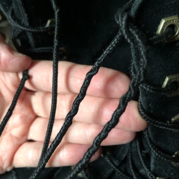 TIMBERLAND Authentics Fold Down Roll Top Black Lug Sole Chunky Combat Boot 7M - Picture 8 of 15